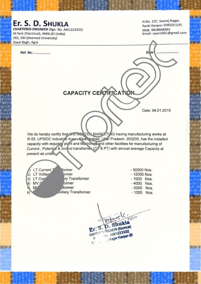 Type test certificate 18